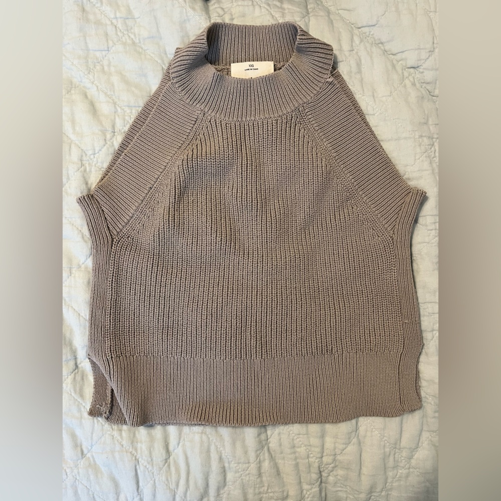 Wilfred Gray Ribbed Knit Sweater